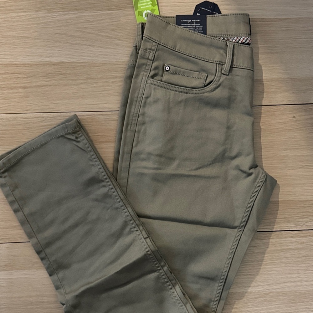 Men’s Ben Sherman Olive Stretch Slim Pants 29x32 NWT - Picture 4 of 4